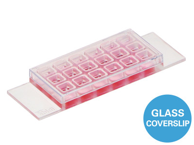 slide 18 well glass bottom